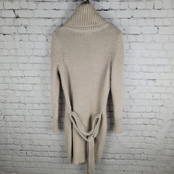ESPRIT | alpaca blend heavy knit button up long high neck sweater cardigan - Picture 3 of 8